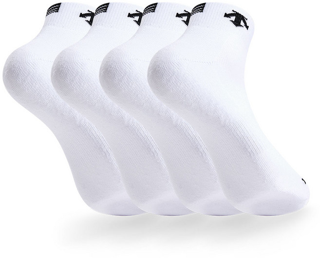 데상트 남성 스포츠 파일 포인트 발목양말 4P_WHBK, 4족세트_WH/BK, FREE