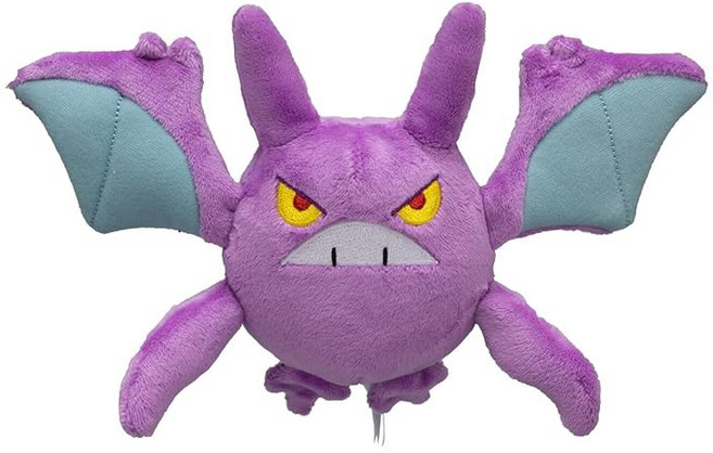 포켓몬 센터 공식 봉제인형 Pokemon fit 크로뱃, 1개, 퍼플, 12cm
