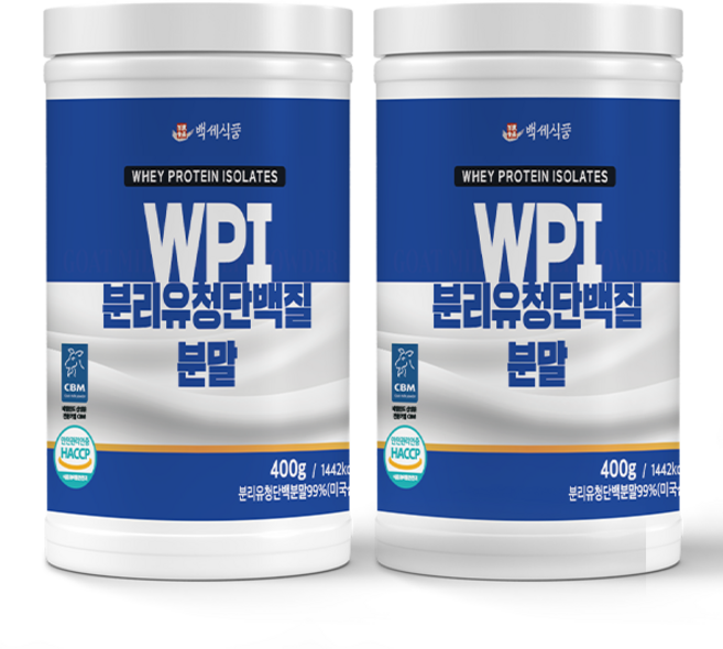 WPI 분리유청 단백질분말 400g통 HACCP 인증제품, 400g, 2개