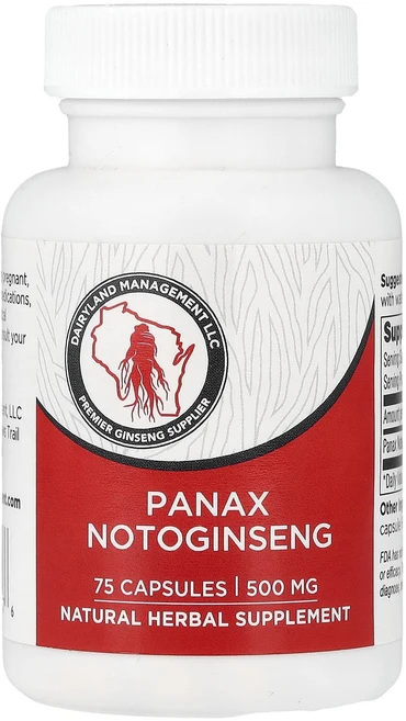 새해 첫좋은선물 Dairyland Ginseng 삼칠(Panax Notoginseng) 500mg 캡슐 75정 제대로 할인합니다, DairylandGinseng삼칠PanaxNotogin, 1개 - 쿠팡