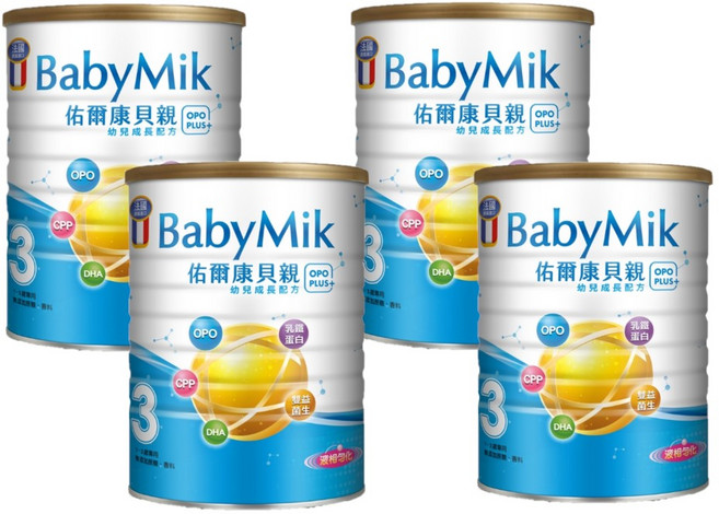 佑爾康親 BabyMilk 幼兒成長配方 OPO Plus+, 850g, 4個