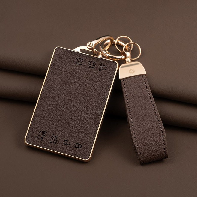 HAKO 소프트 가죽TPU 차키케이스+키홀더 ( 스마트카드키 호환), H-12, 브라운