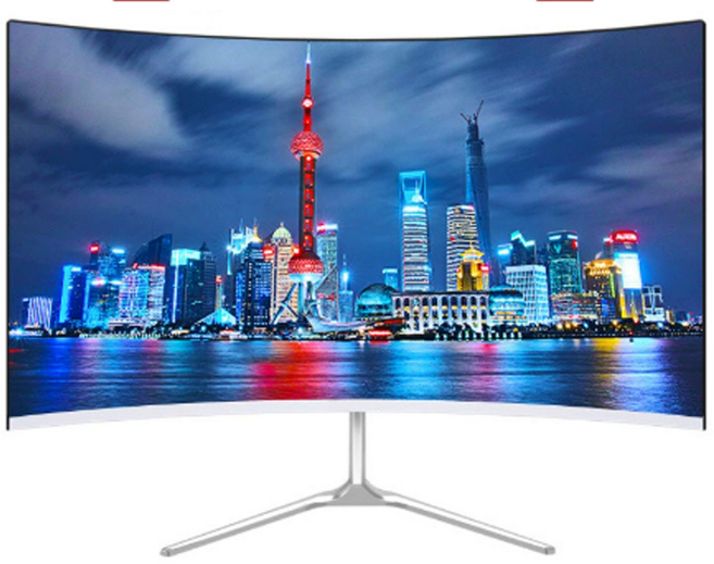 曲面顯示器, 24寸,大白色 24寸曲面1K75HZ-官方標配, 極窄邊框高解析度護眼顯示器，遊戲影音最佳選擇
