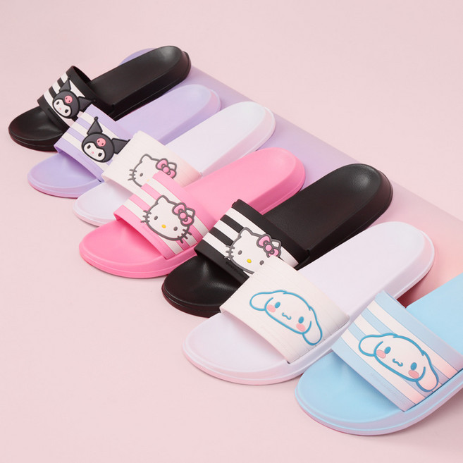 PWX 산리오 헬로키티 시나모롤 쿠로미 제니 삼선슬리퍼 다용도 사무용슬리퍼 병원 펜션 EVA물빠짐슬리퍼