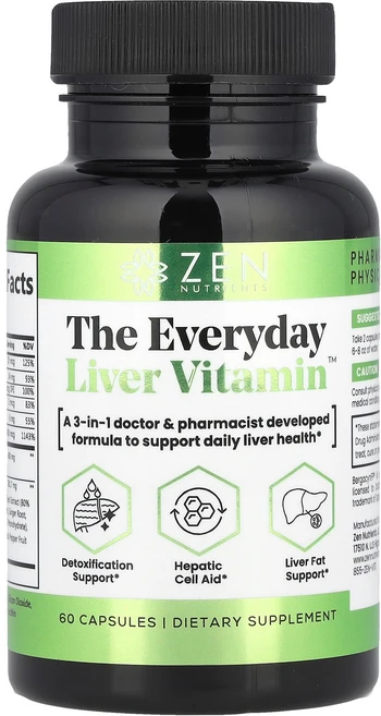Zen Nutrients Everyday Liver Vitamin™ 캡슐 60정 Nutrients (젠 뉴트리언츠), 1개 - 쿠팡