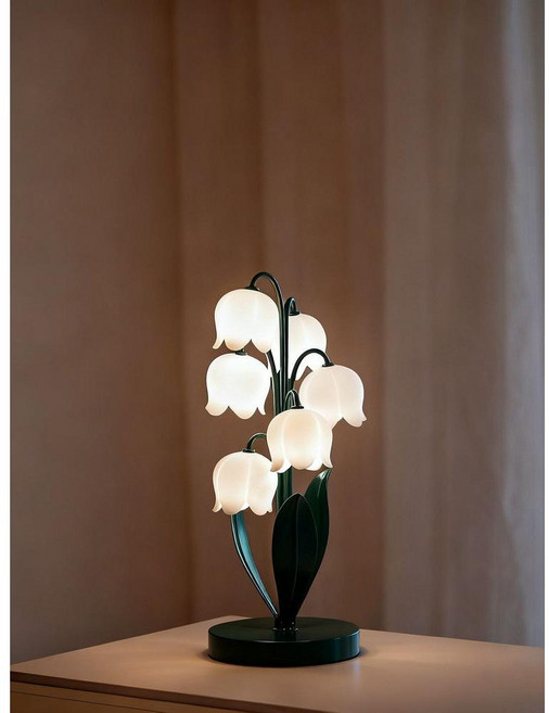 SEE SHINE LILY OF THE VALLEY 테이블 램프 침실 침대 분위기 조명 결혼식 생일 데이 선물, 새로운 금박 연도, USB 타이머 디밍 원격 제어 스위치