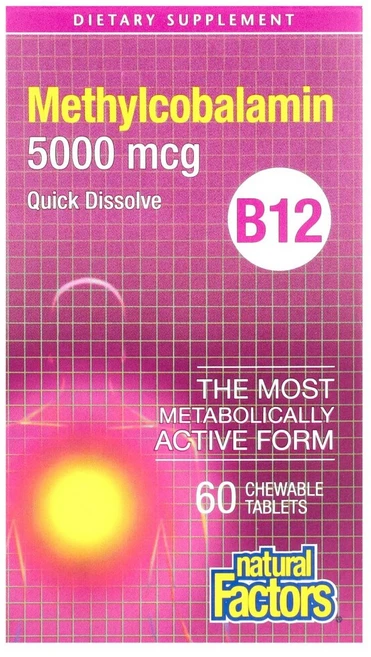 네츄럴펙터스 메틸코발라민 B12 5000mcg 츄어블 정제 60정, 1개 - 쿠팡
