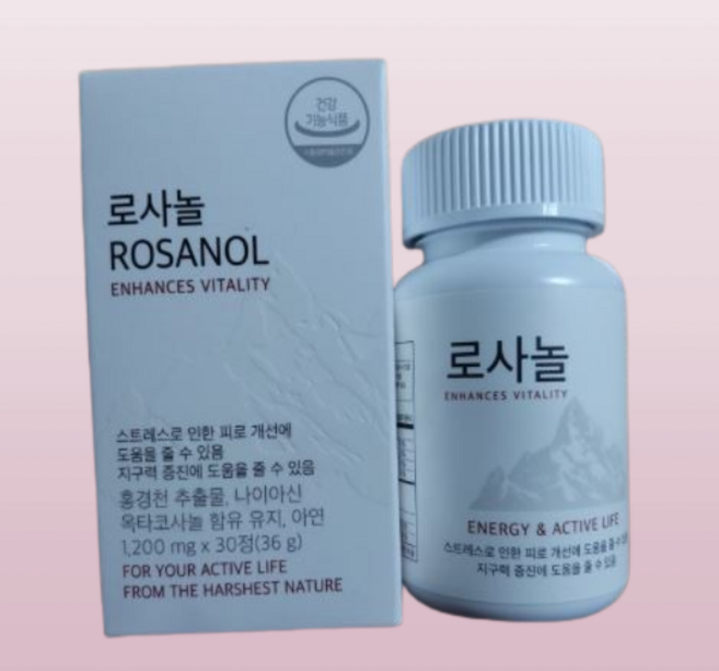 로사놀 스트레스 피로 회복 & 지구력 증진 영양제 1200mg, 1개, 30정