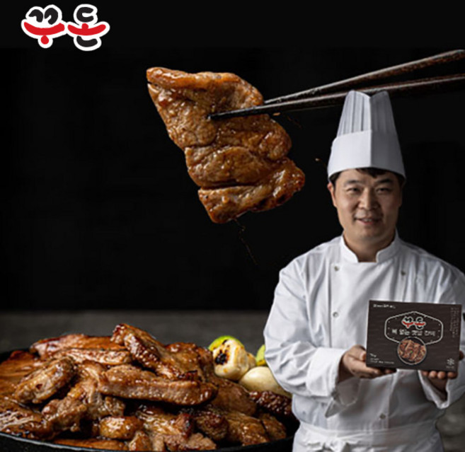 꾸돈 양념 돼지갈비 뼈없는 갈비, 1개, 1kg