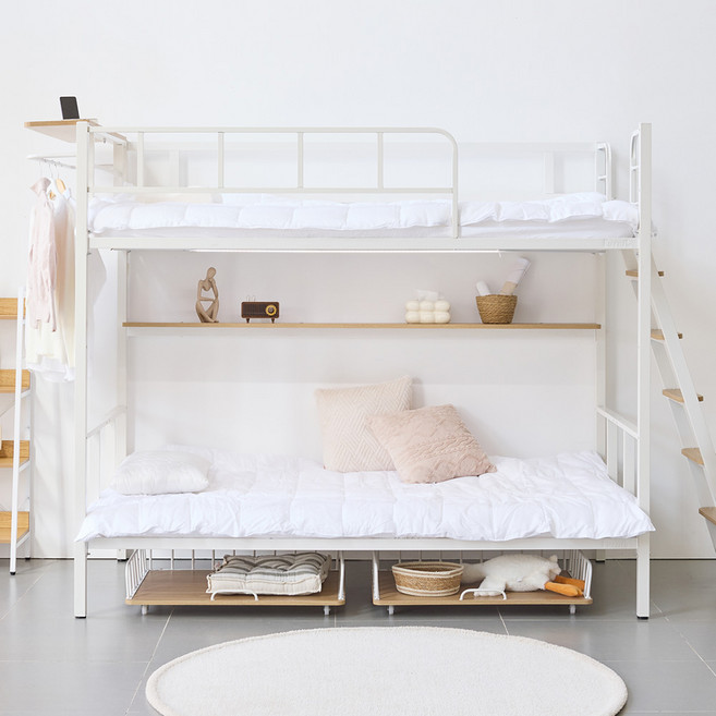 퍼니엘 이층침대 더 북카페 슈퍼싱글 멀티싱글 2층 성인 학생 여아 어린이 SS MS, 블랙