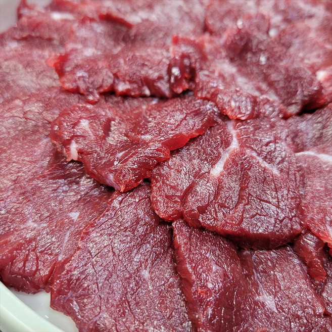 한우 뭉티기 사시미 당일도축 우둔살 소스증정, 120g, 3개