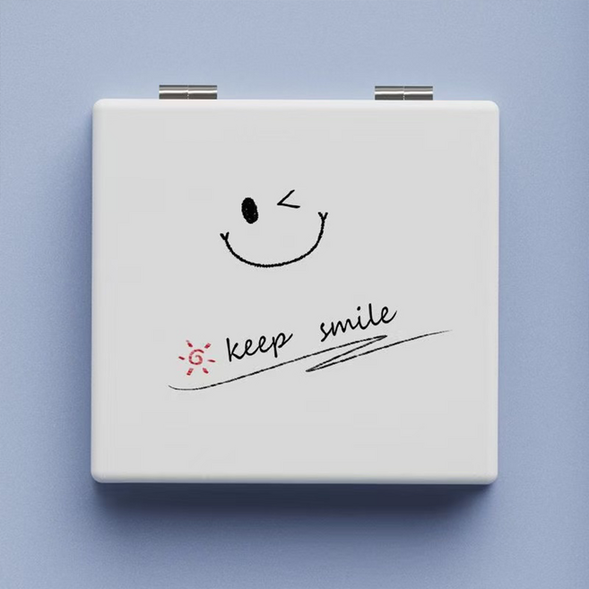 래미리아 귀여운 나들이 아이템 접이식 미니 손거울, 1개, 화이트