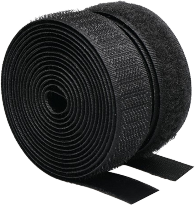 쿠말 접착 초강력 벨크로 테이프 갈고리면 20mm x 5m + 부착면 20mm x 5m 세트, 블랙, 1세트