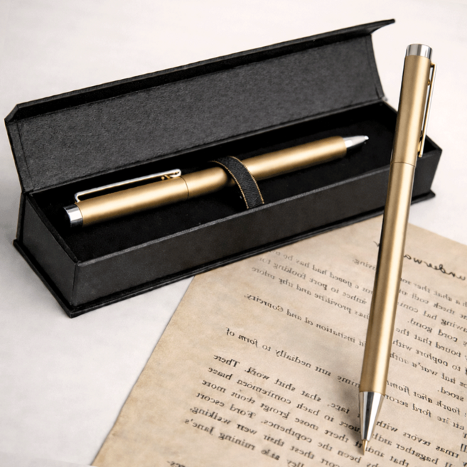 마음결 필기감 좋은 고급 메탈 볼펜, 1개, 골드