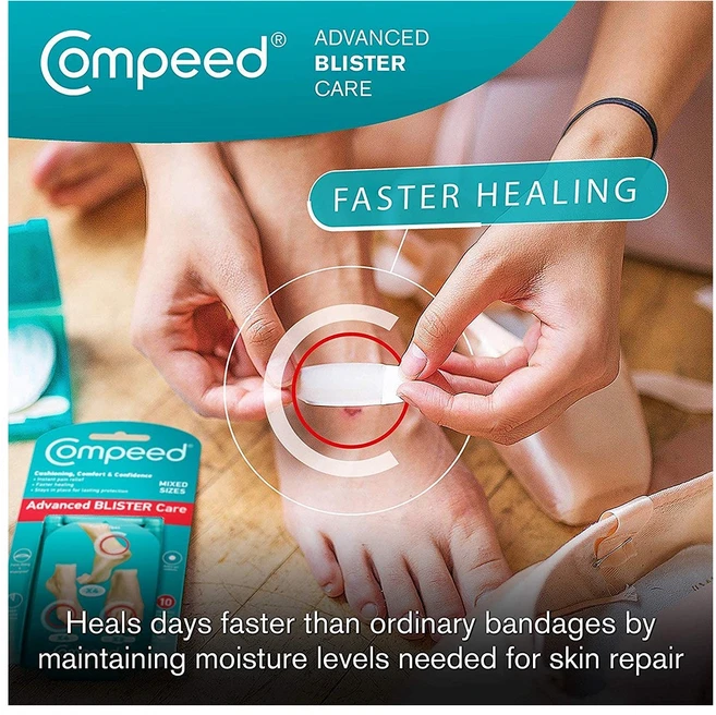 Compeed 컴피드 물집 방지 쿠션 스포츠 힐링 패드 2팩 총10개입 Blister Care Sport Pads, 2개 - 쿠팡