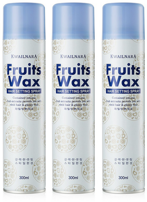 과일나라 후르츠왁스 헤어 셋팅 스프레이, 3개, 300ml