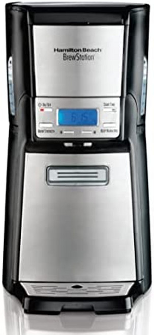 가정용 커피머신 홈카페 12컵 내부 브루 포트가 있는 해밀턴 비치 브루스테이션 디스펜싱, 저수지, 블랙  스테인리스 스틸, 커피 메이커, 3.Water Reservoir  블랙  스테인리스