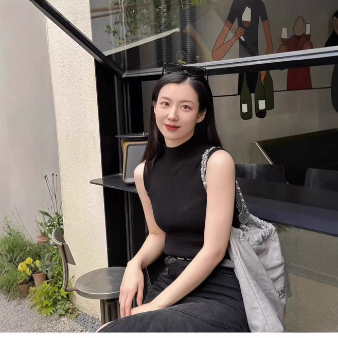 100%天絲夏季新無袖女半高領吊帶打底衫女純色西裝內搭針織衫背心