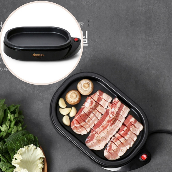 1인 가구용 미니 전기그릴 자취생 혼밥 고기불판 캠핑용, 상세페이지 참조