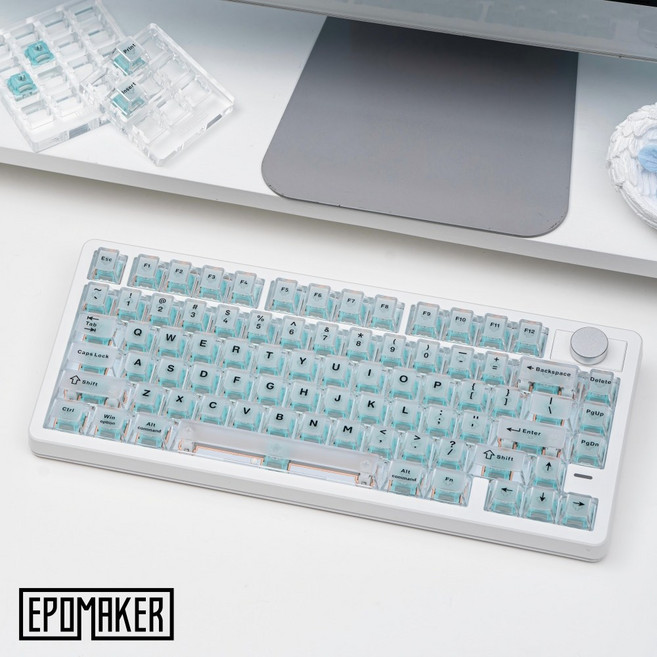 에포메이커 EPOMAKER HE75 V2 HE75 V2 TMR 8K 75배열 래피드 트리거 유무선 게이밍 키보드 자석축, 화이트, Creamy Jade HE 스위치, 제조사축