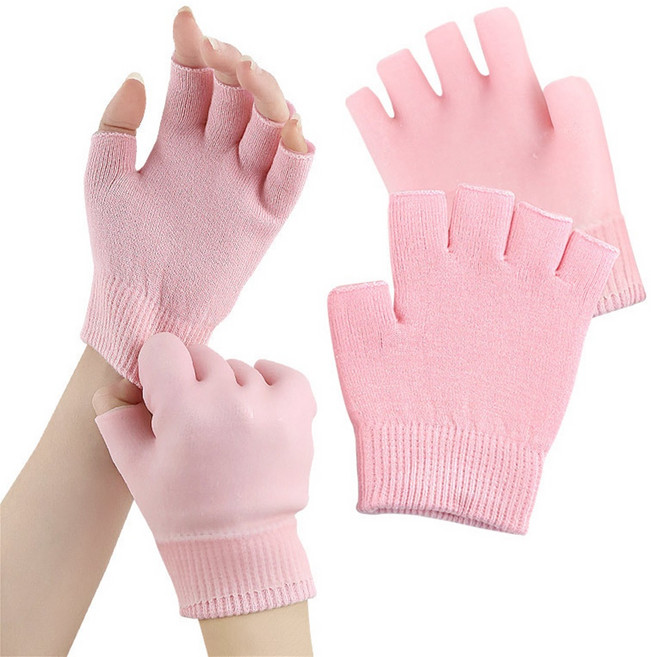미즈코스 보습 반장갑 손 핸드 마스크 젤 장갑 수면 겔글로브 홈케어, 2세트, 핑크
