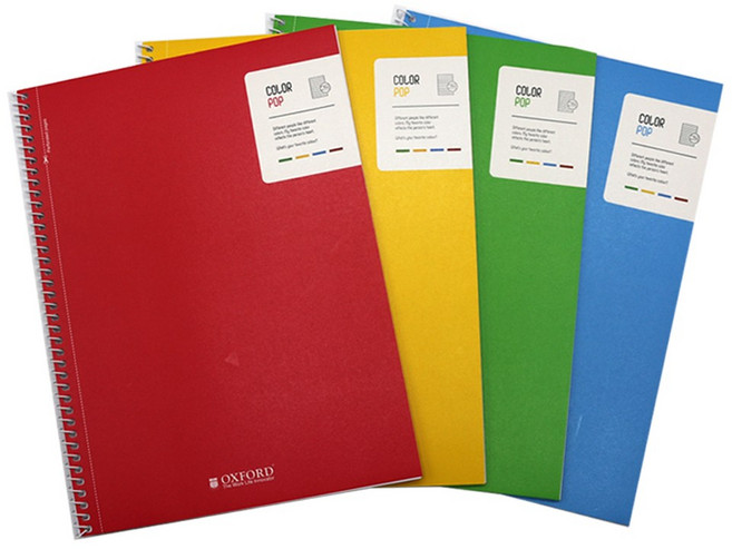 [홈앤스쿨] 옥스포드 절취 스프링 노트 B5 30매 (4권팩) 유선노트, A타입