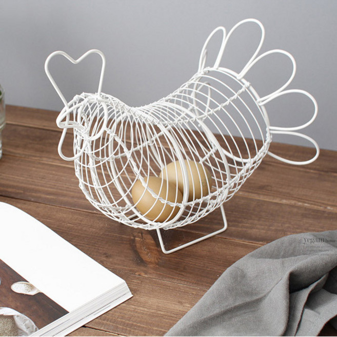 꼬꼬댁 와이어 계란홀더 닭 바구니 계란 철제 달걀 바구니 주방 인테리어 소품 디자인 아이디어 상품