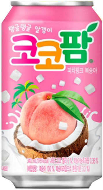 해태 코코팜 340ml 피치핑크 복숭아x24캔+화이트 요구르트x24캔, 48개