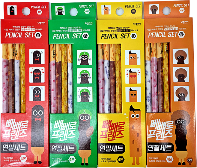 빼빼로 연필세트(4본) 8개입