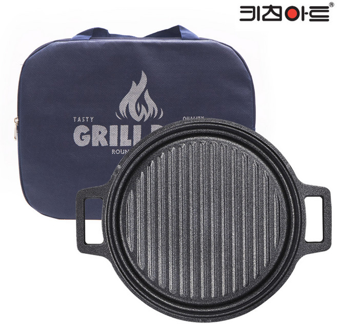 키친아트 라운드 그릴팬 + 전용가방, 23cm, 1세트