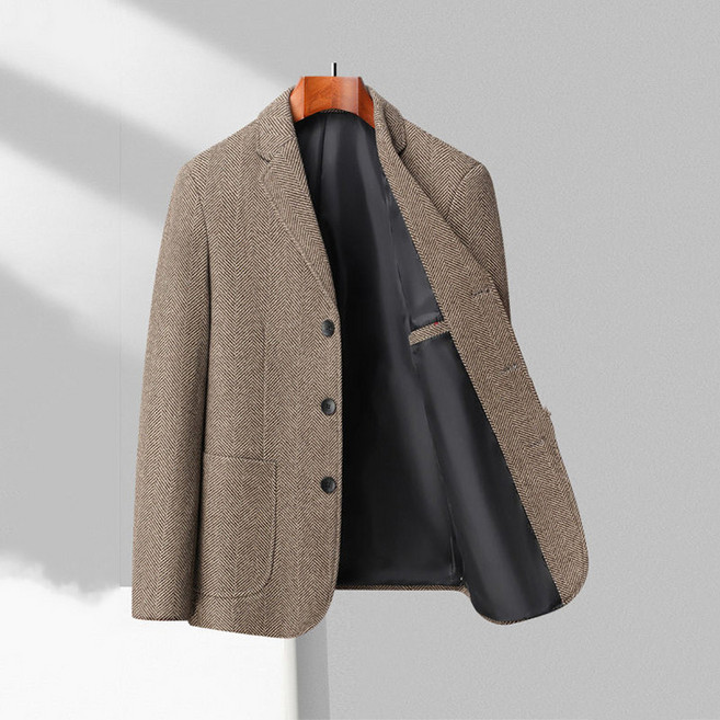 삼제태전 중년 남성용 가을 겨울 캐주얼 정장 자켓 / 비즈니스 두꺼운 아우터 / 아버지용 점퍼