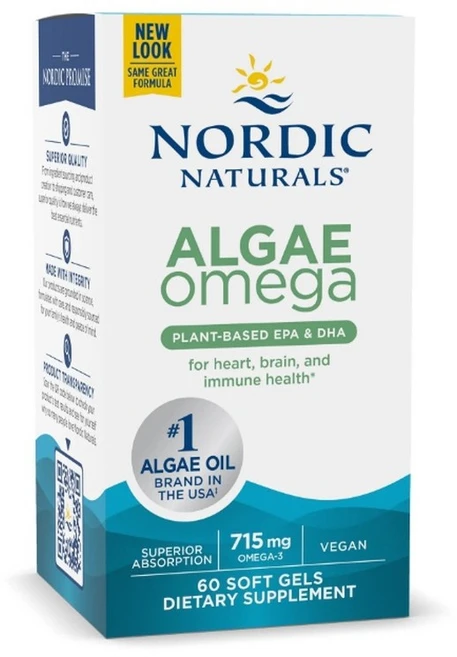 노르딕 네츄럴 알지 오메가 60정 소프트젤 Nordic Naturals Algae Omega (60 Soft Gels), 1개 - 쿠팡