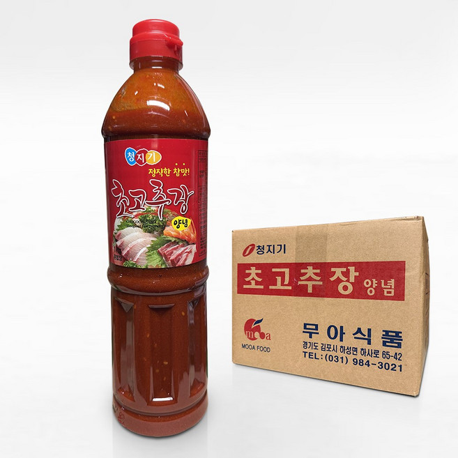 무아식품 청지기초고추장 양념 1kg X 10ea (1박스)*무료배송 / 청지기초장 청지기1키로초장 1키로초장 병초장 맛있는초장 맛있는초고추장 무침초장 회무침초장 홍어무침초장, 10개