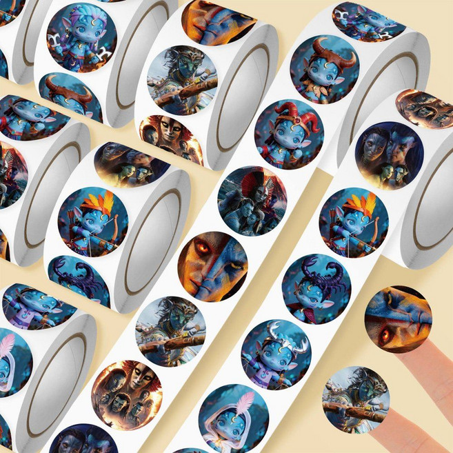 아바타3 스크롤 스티커 롤타입 노트북 장식 굿즈, 1권  14장 그림  500장의 스티커 루프