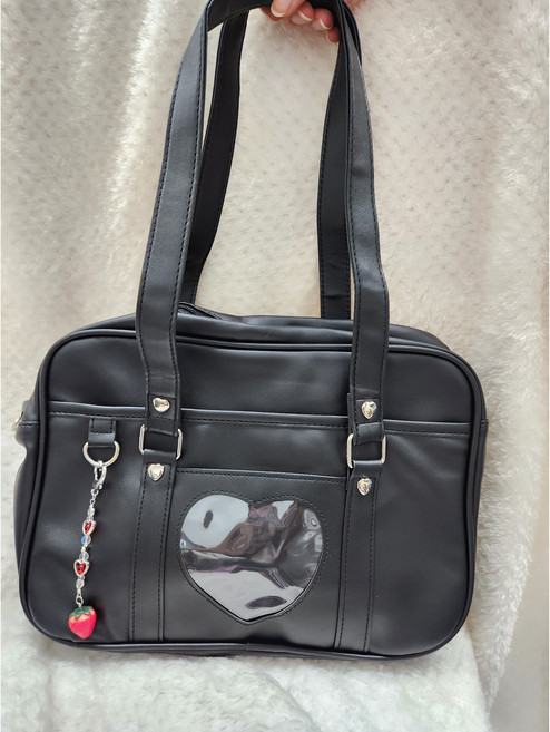 일본스쿨백 가죽숄더백 jk 일본학생가방 메신저백 하라주쿠 갸루 이타백 하이틴 Y2K