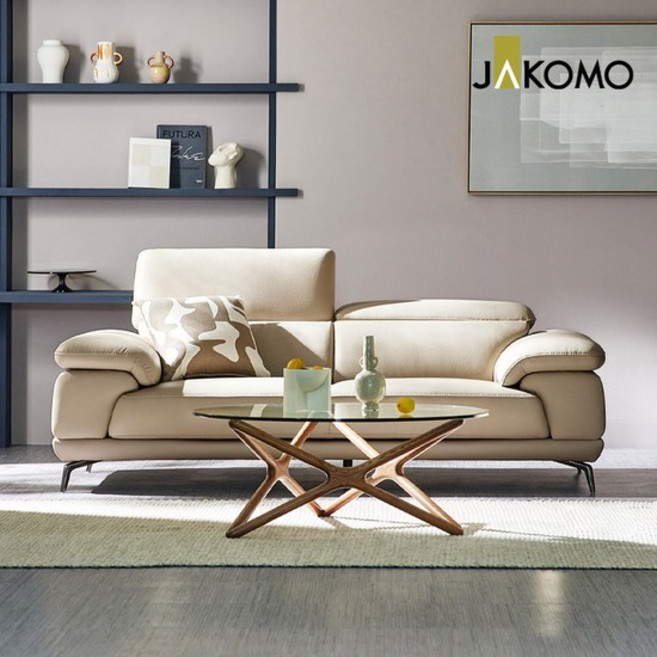 베니 3인 기능성 천연면피 소가죽 소파, 그레이