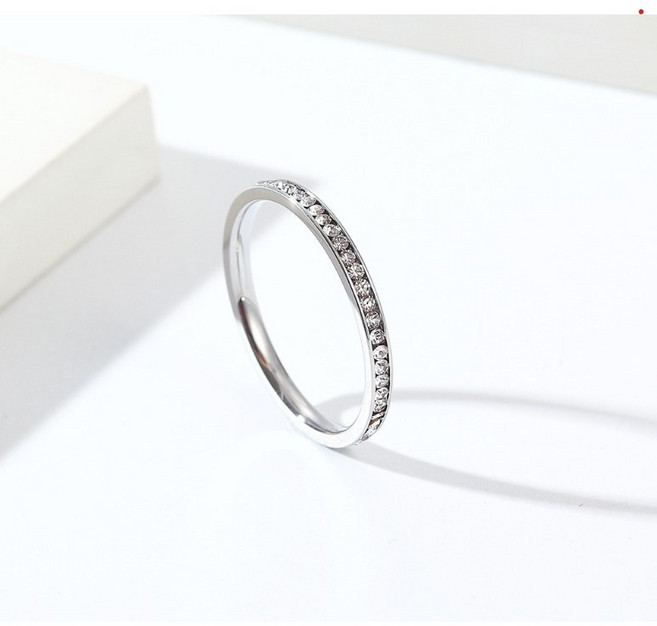 보아이 아이스링 큐빅 라인 써지컬 반지