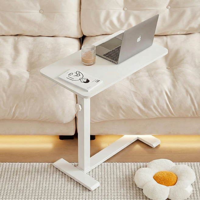리빙체인지 높이조절 이동식 스탠딩 사이드 테이블, 01.화이트