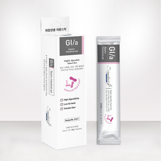 시그니처바이 고양이 지아이에이 처방식 사료 스틱, 소화기능/췌장/위개선, 10g, 6개