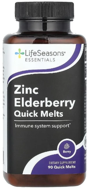 라이프시즌스 엘더베리 아연 함유 Zinc Elderberry 베리 퀵멜트 90정, 1개 - 쿠팡