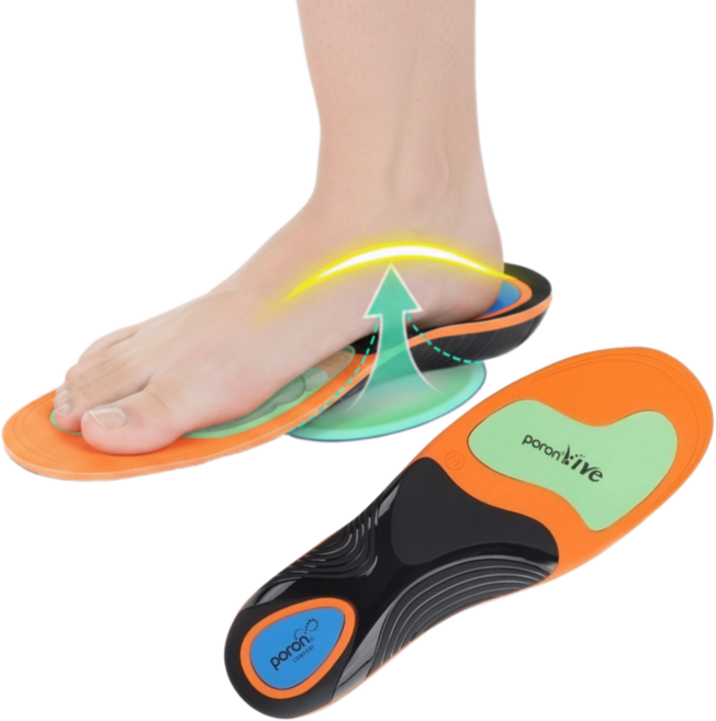 ON US 족저근막 깔창 PORON 군화 아치 평발 신발 인솔 안전화, 1개
