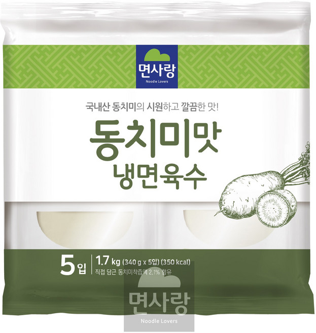 면사랑 동치미맛 냉면육수(실온)5입6개, 340g, 20개