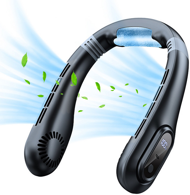 스타일닥터 특허디자인 냉각패드 넥선풍기 USB 충전 위니쿨 급속냉각 스포츠 무풍선풍기, 블랙, J18