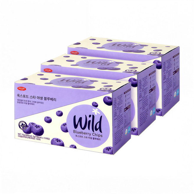 [일반 블루베리보다 높은 고성분] 캐나다 100% 옥스포드 야생블루베리 동결건조 과일칩 5g X 15입 3BOX
