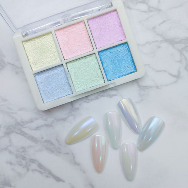 머메이드 네일 미러 파우더 6종, 1개, 6색 머메이드파우더