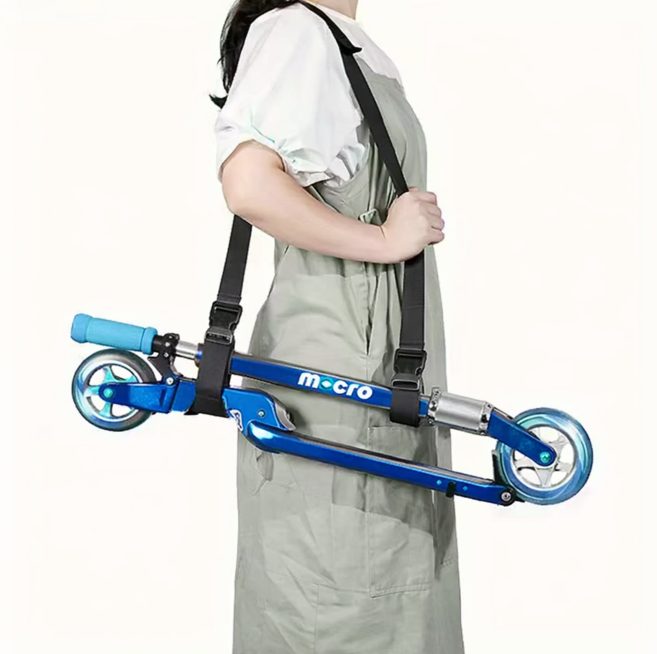 킥보드 자전거 사다리 운반 멀티 캐리 어깨 스트랩 휴대용 숄더벨트 킥보드가방, 1개, 블랙