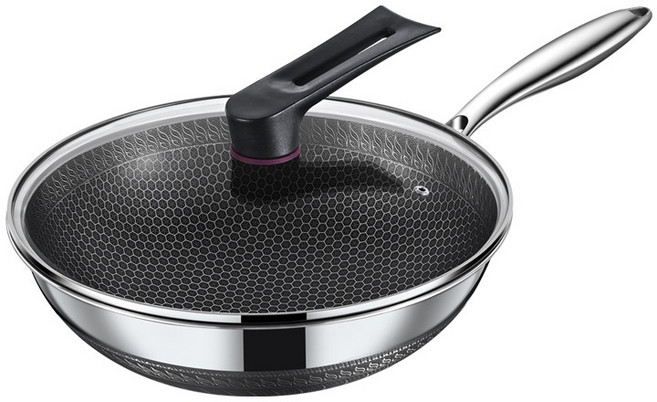 CookNest 인덕션 웍 통3중 304 스텐 벌집 궁중팬 팬, 1개, 32cm