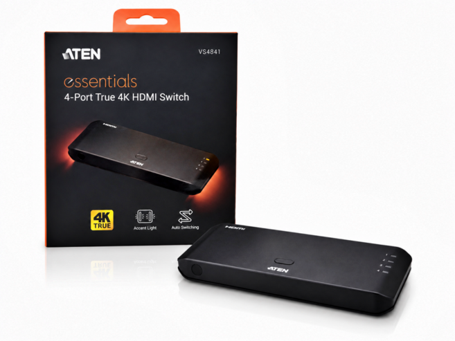 ATEN ESSENTAILS VS4841 스위치 4포트 True 4K HDMI, 1개, ATEN VS4841