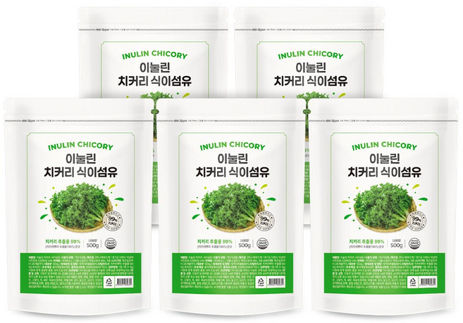 매일 이눌린 치커리 식이섬유 분말 99 커트, 5개, 500g