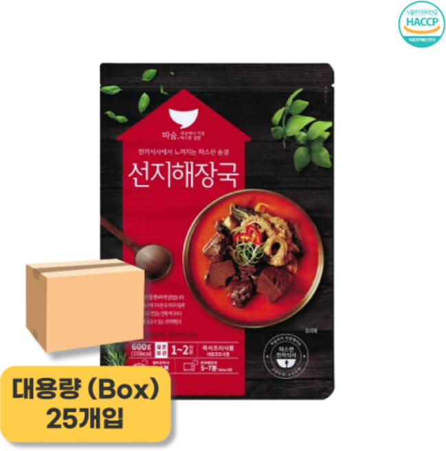 선미식품 업소용 선지해장국(선미 600g)X25, 600g, 1개